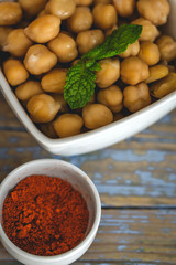 Chickpea humus made at home