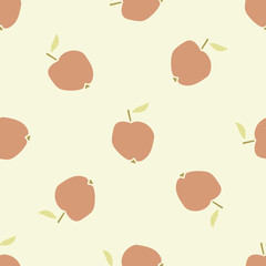 Apple seamless pattern. Fruit background. Vector illustration.