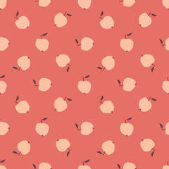 Apple seamless pattern. Fruit background. Vector illustration.