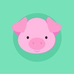 Funny vector pig illustration