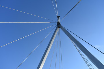 Fototapeta premium detail of suspension bridge