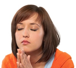 Portrait of a Young Woman Praying