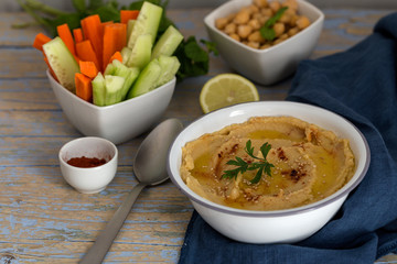 Chickpea humus made at home