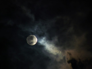 Fototapeta na wymiar Moon with clouds