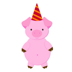 Funny vector pig illustration