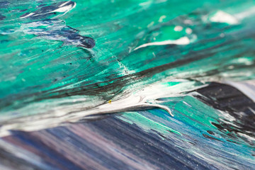 Closeup of gouache painting on paper