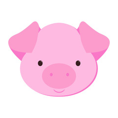Obraz na płótnie Canvas Funny vector pig illustration