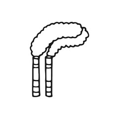 big factory chimney and smoke sketch icon. isolated object