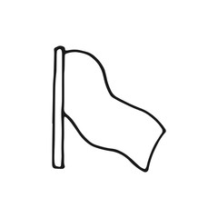flag white icon sketch. isolated object on white background