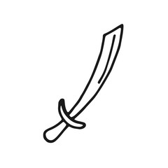 big sword combat weapon icon. sketch isolated
