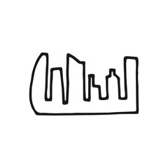 city silhouette contour icon. isolated object on white background