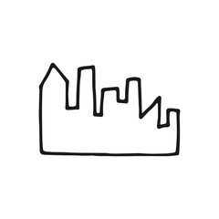 city silhouette contour icon. isolated object on white background