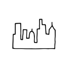 city silhouette contour icon. isolated object on white background