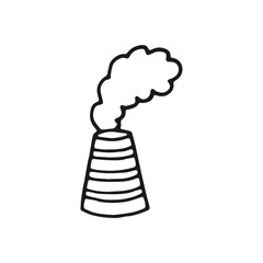 factory pipe and smoke sketch icon. isolated object