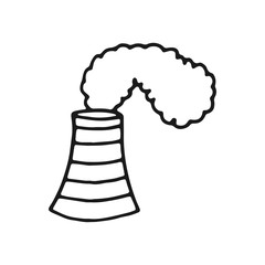 factory pipe and smoke sketch icon. isolated object
