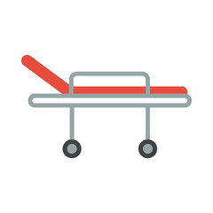 Stretcher  flat icon on isolated white transparent background.	