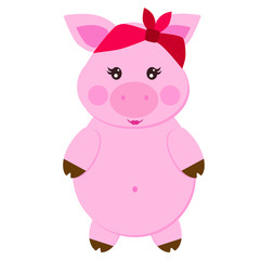 Obraz na płótnie Canvas happy vector pig