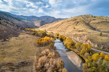 river ain mountain canyon aerial view