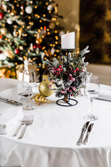 Christmas table with candles