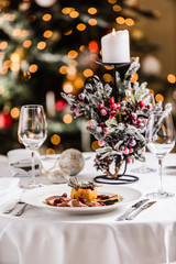 Christmas dinner with decoration