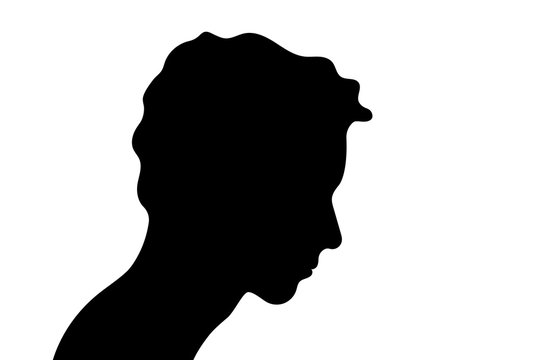 Black head silhouette profile