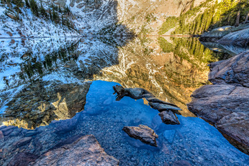 Hallett Peak Reflections and Emerald Lake Shoreline