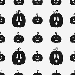 Black and white halloween pumpkins pattern backdrop