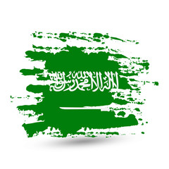 Grunge brush stroke with Saudi Arabia national flag