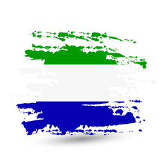 Grunge brush stroke with Sierra Leone national flag