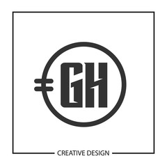 Initial Letter GH Logo Template Design