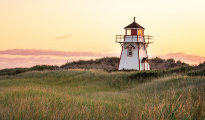Cove Head Lighthouse in yellow
