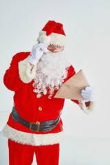 Christmas theme: happy Santa Claus. Over white background