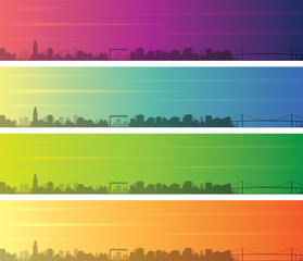 Gothenburg Multiple Color Gradient Skyline Banner
