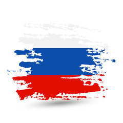 Grunge brush stroke with Russia national flag