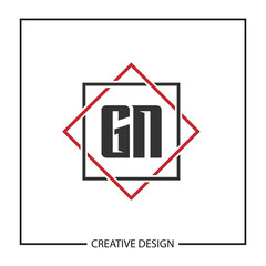 Initial Letter GN Logo Template Design