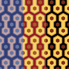 Elegant retro art deco/art nuvo seamless set of patterns in three wonderfull colors for print and web .