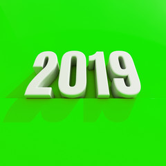 New Year Red 2019 Creative Design Concept 3D Rendered Image