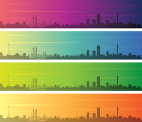 Naklejka premium Johannesburg Wielokolorowy gradientowy baner Skyline