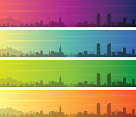Lyon Multiple Color Gradient Skyline Banner