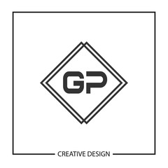Initial Letter GP Logo Template Design