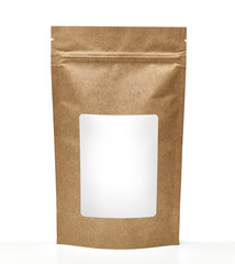 Title: Blank kraft or craft paper cardboard fry box isolated on white background including clipping path