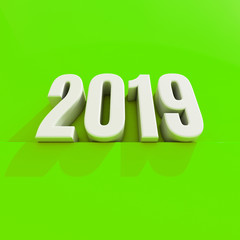 New Year Red 2019 Creative Design Concept 3D Rendered Image