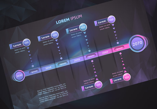 Timeline Infographic Layout with Gradients