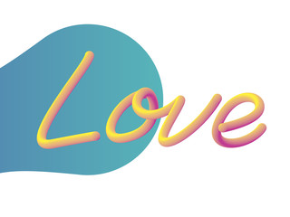 Love text or phrase blended interlaced creative hand drawn lettering