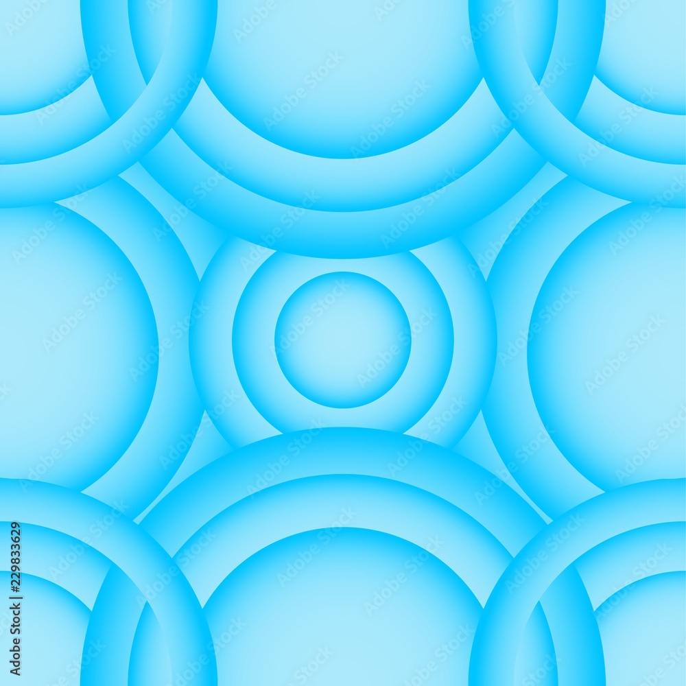Poster trendly seamless 3d blue pattern with circles. modern stylish abstract texture or background.