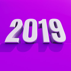 New Year Red 2019 Creative Design Concept 3D Rendered Image