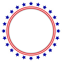 Round Frame American Flag - Stars and Stripes Circle