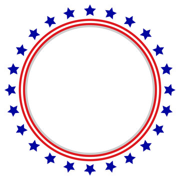 Round Frame American Flag - Stars and Stripes Circle