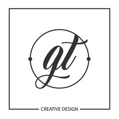 Initial Letter GT Logo Template Design