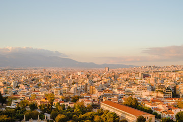 Fototapeta na wymiar Athenes panorama, view from the acropolis, tourist place. Greece. Europe